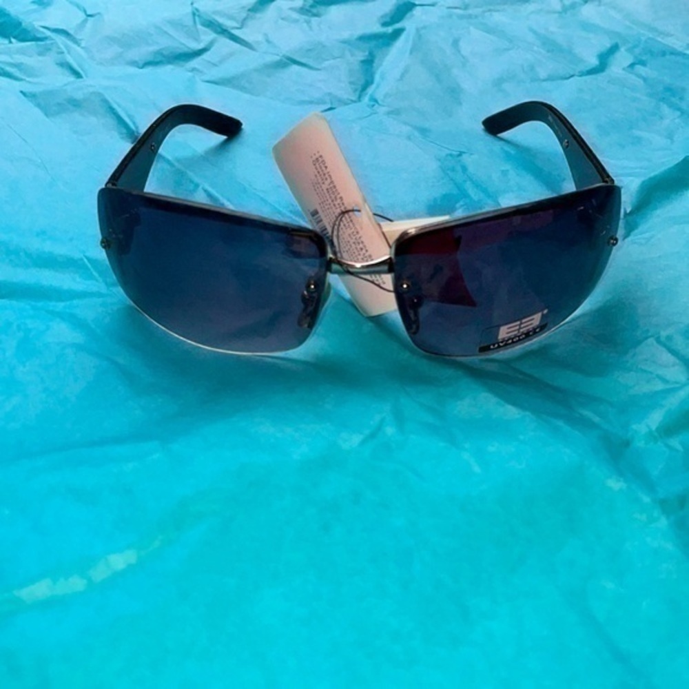 NWT Epoch ninety 90s sunglasses UV 400 28501 frames silver gradient black lenses - Picture 2 of 9